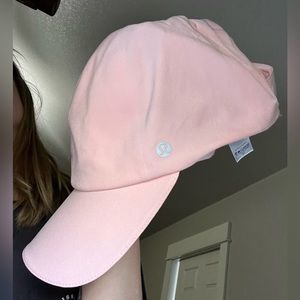 Pink Lululemon workout hat